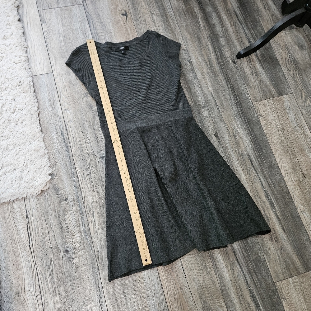 Gray Ribbed Knit Sweater Dress - Picture 8 of 12